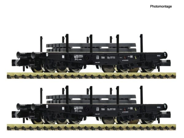FLEISCHMANN 6660134 SCHWERLAST-FLACHWAGEN ÖBB SSY / SET MIT 2 WAGEN