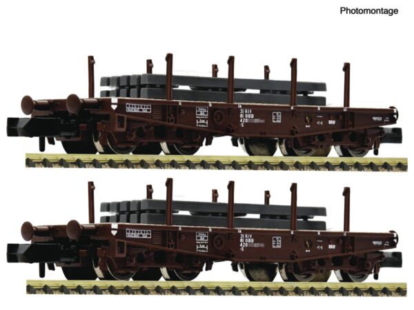 FLEISCHMANN 6660135 SCHWERLAST-FLACHWAGEN ÖBB S / SET MIT 2 WAGEN