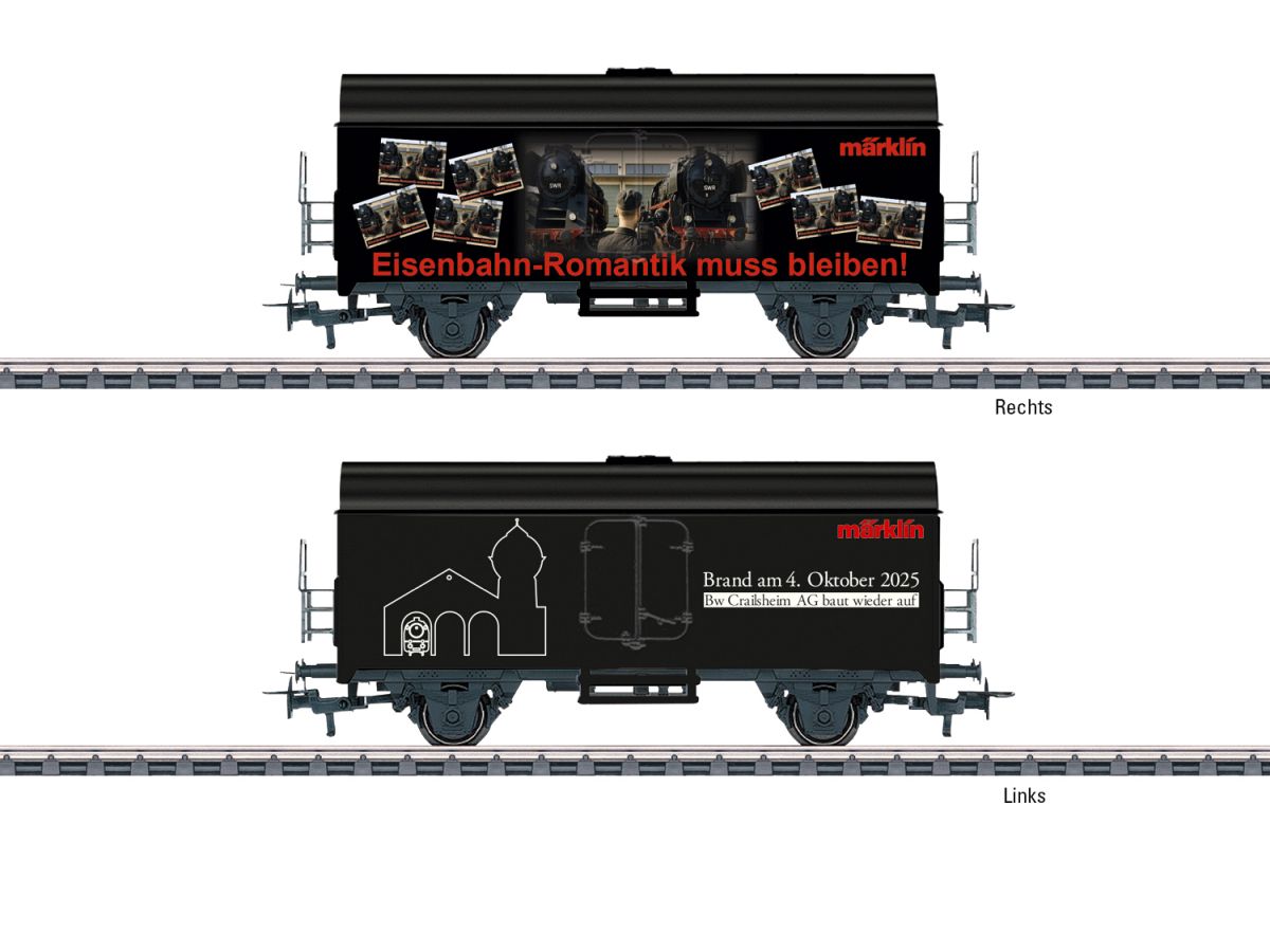 MÄRKLIN 44294 SONDERWAGEN MIT SPENDENAKTION EISENBAHN-ROMANTIK UND BW CRAILSHEIM