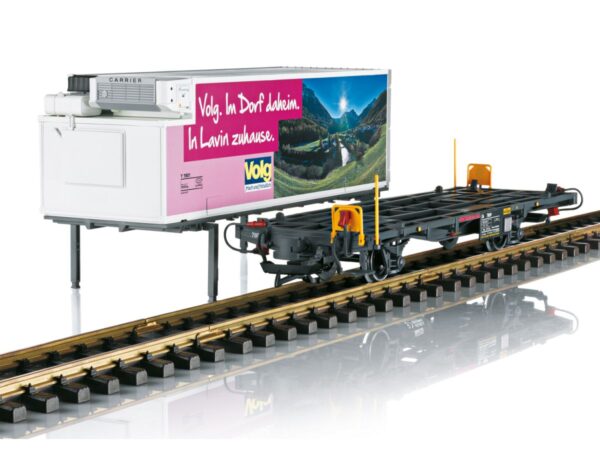 LGB 46896 Containertragwagen RhB Lb 7869 beladen mit Wechselpritsche "VOLG" Bild 2