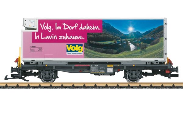LGB 46896 Containertragwagen RhB Lb 7869 beladen mit Wechselpritsche "VOLG"