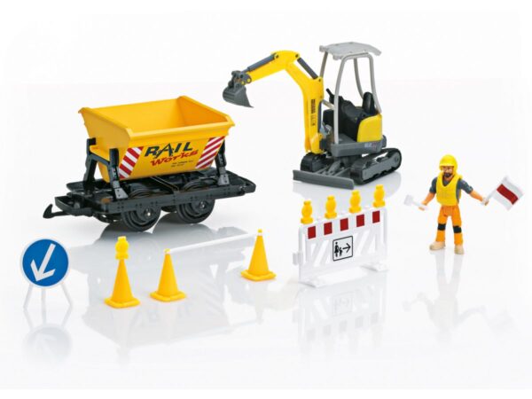 LGB 49501 ERGÄNZUNGSSET BAUSTELLE MIT KIPPLORENWAGEN "RAIL WORKS" BILD 2