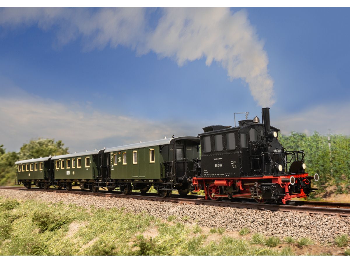 MÄRKLIN 26619 ZUGPACKUNG SPALTER BOCKL MIT GLASKASTEN DB 98.3 / SET MIT LOK UND 3 WAGEN BILD 5
