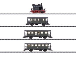 MÄRKLIN 26619 ZUGPACKUNG SPALTER BOCKL MIT GLASKASTEN DB 98.3 / SET MIT LOK UND 3 WAGEN