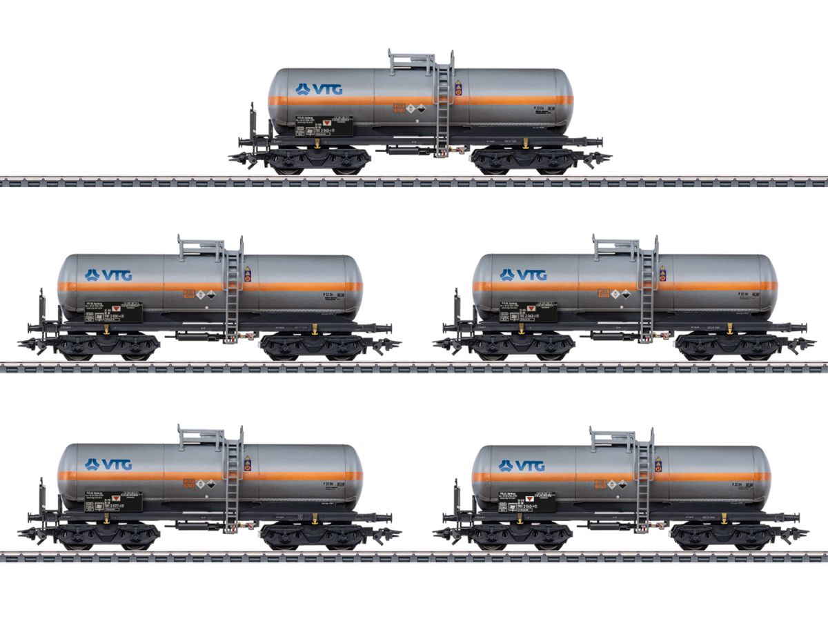 MÄRKLIN 46465 CHLORGASKESSELWAGEN-SET VTG / SET MIT 5 WAGEN