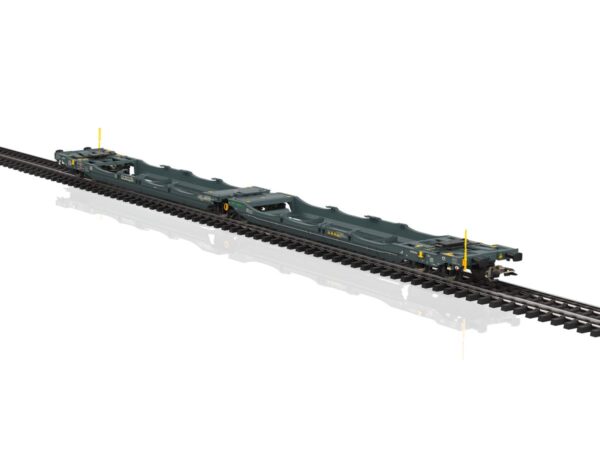 Märklin 47472 Doppeltaschen-Gelenkwagen MFD Rail Sdggmrss beladen mit 2 Sattelauflieger "MARS" Schrägansicht
