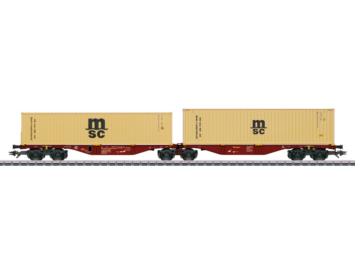 MÄRKLIN 47816 DOPPEL-CONTAINERTRAGWAGEN TOUAX RAIL SGGRSS 80 MSC