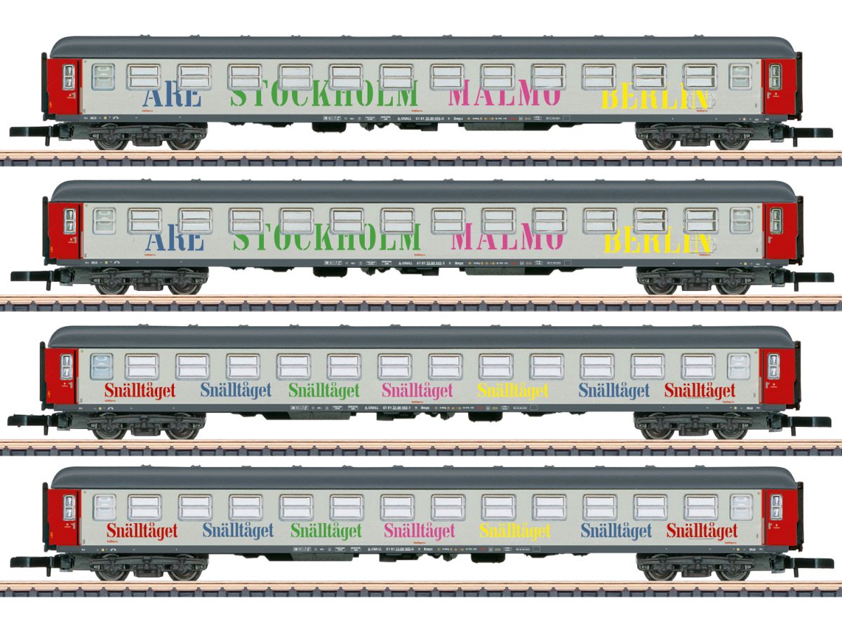 MÄRKLIN 87283 WAGENSET SNÄLLTÅGET / SET MIT 4 WAGEN