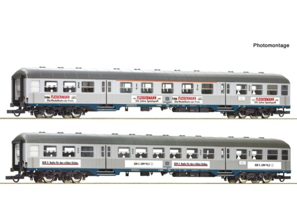 ROCO 6200206 NAHVERKEHRSWAGEN DB SILBERLING FLEISCHMANN SDR 3 / 2 SET MIT 2 WAGEN