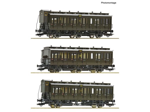 ROCO 6200254 PERSONENWAGEN DRG / SET MIT 3 WAGEN