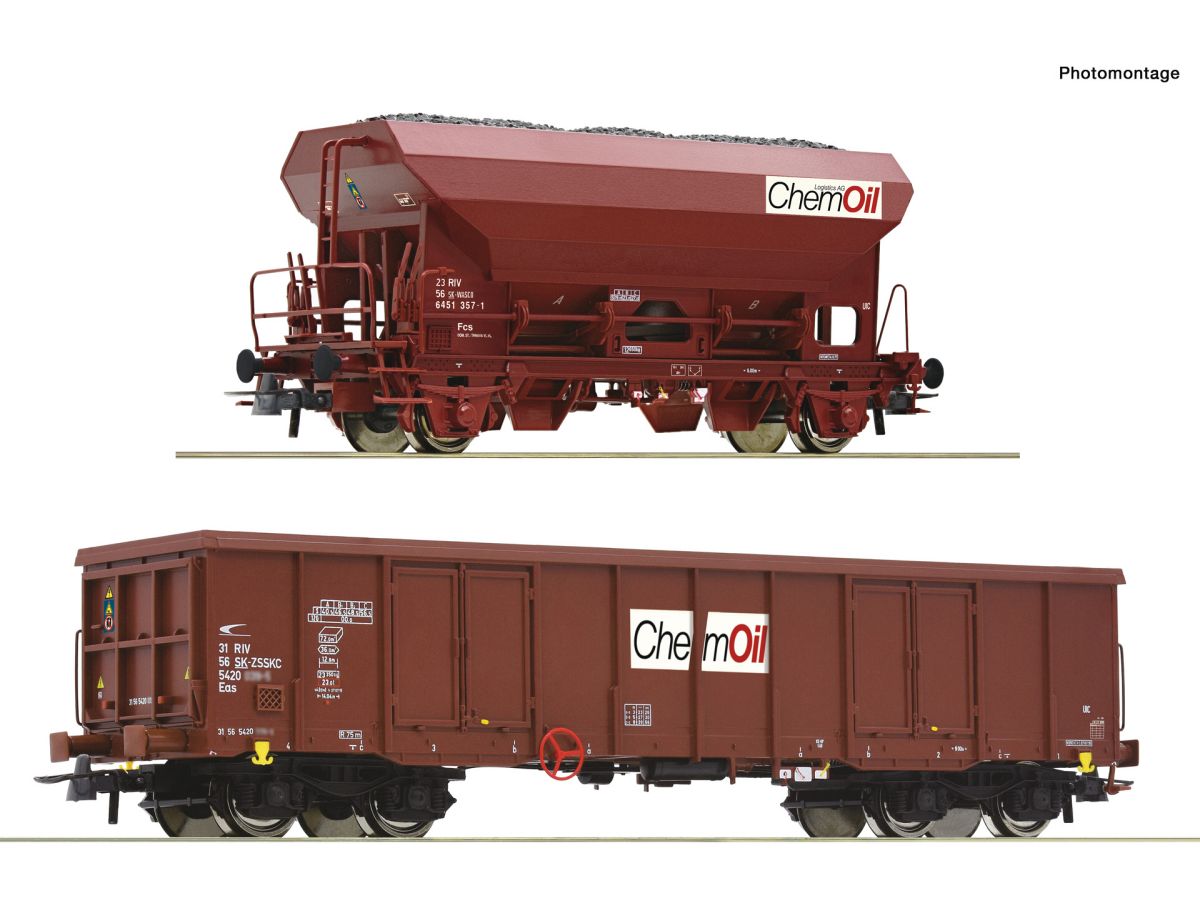 ROCO 6600221 GÜTERWAGEN CHEMOIL EAS UND FCS / SET MIT 2 WAGEN