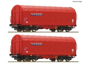 ROCO 6600226 SCHIEBEPLANENWAGEN NACCO SHIMMNS / SET MIT 2 WAGEN
