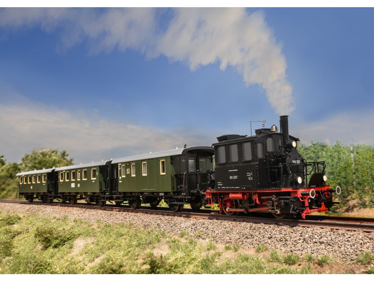 TRIX 21229 ZUGPACKUNG SPALTER BOCKL MIT GLASKASTEN DB 98.3 / SET MIT LOK UND 3 WAGEN BILD 5